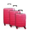 Lot de 3 valise en carbone NEW STYLE Rouge
