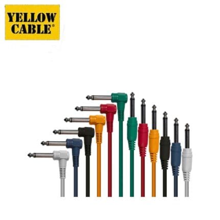 Cable audio jack mono male 6,35 coudé 60m Yellow Cable ECO P060C-1
