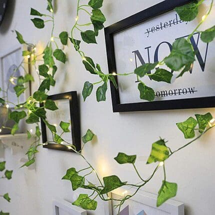 Guirlande lumineuse de feuilles vertes de lierre artificiel tunisie