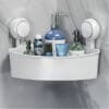 Panier d'angle de douche à ventouses