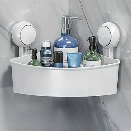 Panier d'angle de douche à ventouses