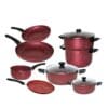 Batterie de Cuisine 11 Pièces Cook'art Granite Roug