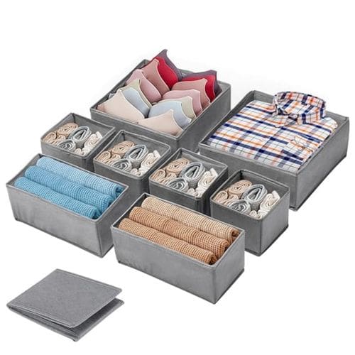 Lot 8 organiseurs De Rangement Gris 1 Lot 8 organiseurs De Rangement Gris