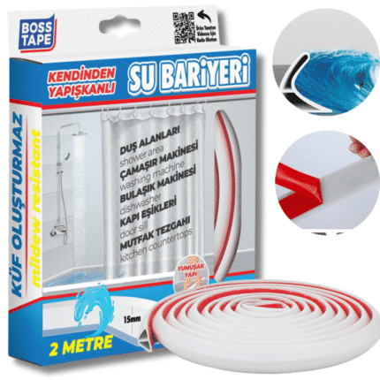 Barrière douche adhésive blanche 30mmx2m stop eau