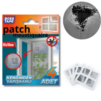 Kit réparation moustiquaire - patch autocollant 4 pcs