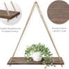 Étagère murale suspendue bois naturel avec corde de jute - 1 unité