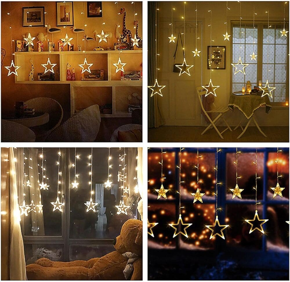 Guirlandes Lumineuses Rideau, shsyue 12 étoiles 5 Guirlandes Lumineuses Rideau, shsyue 12 étoiles – Image 5