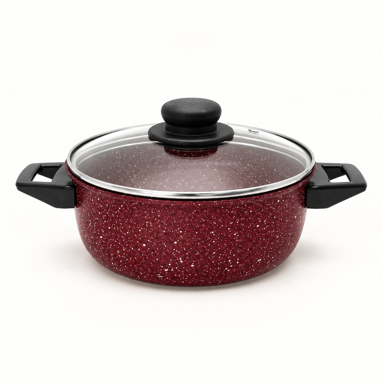 Pack Cook'Art 5 Pièces Faitout & Poêle – Rouge 2 Faitout avec couvercle Cook'Art granite rouge bordeaux 20 cm