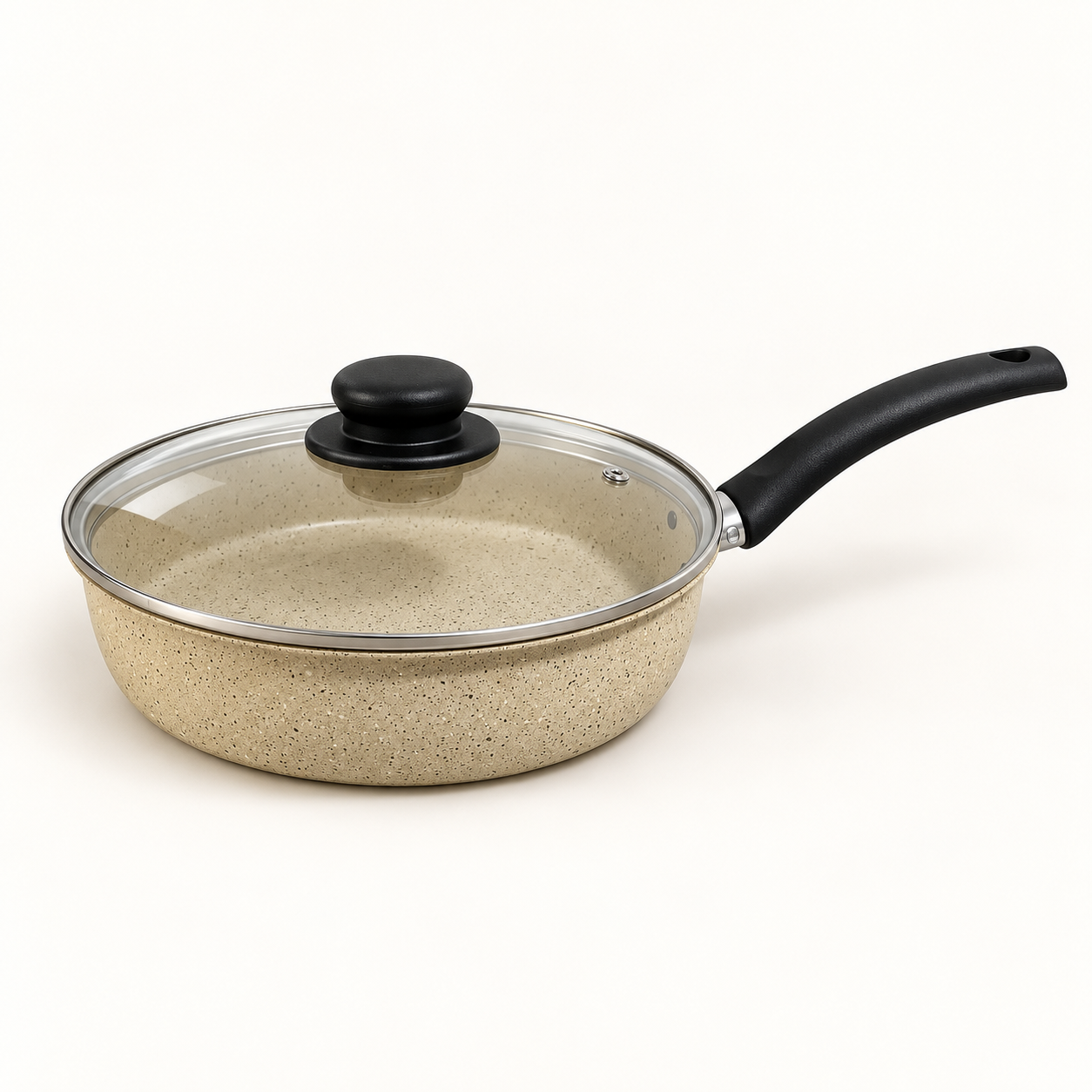 Pack Cook'Art 4 Pièces Sauteuse, Poêle & Casserole – Crème 2 Sauteuse avec couvercle Cook'Art granite crème 22 cm