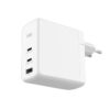 Chargeur mural KSIX 100 W, GaN, PPS, Power Delivery, matériaux durables, (2 ports USB-C + 1 port USB-A), blanc