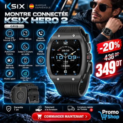 Promo-shop 21 Montre Connectée KSIX Hero 2 - Gris