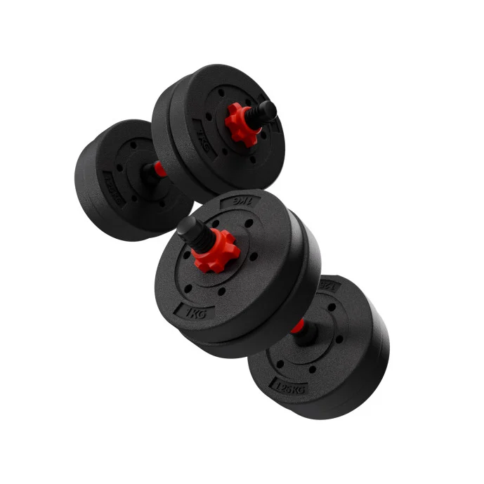 Kit de Musculation KSIX 50kg 2 Kit de musculation KSIX 50 kg, haltères, disques de poids, barre, kettlebell, noir