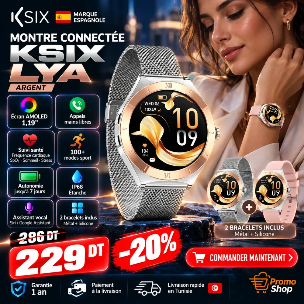 Montre Connectée KSIX Lya - Argent 1 Montre Connectée KSIX Lya - Argent