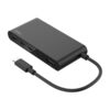 Hub USB-C Belkin 5 ports avec HDMI 4K, noir : hub noir avec son câble USB-C intégré