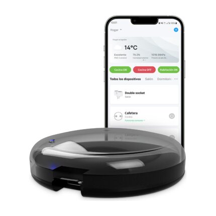 Télécommande universelle KSIX BXREMOTE, WiFi : boîtier et application sur téléphone