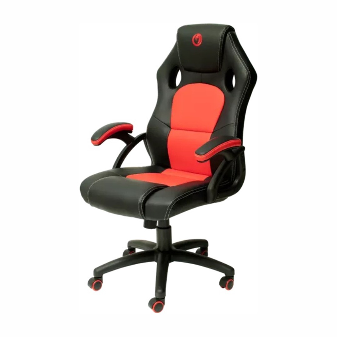 Chaise gaming Nacon PCCH-310, rouge et noire 2 Chaise gaming Nacon PCCH-310, rouge et noire : chaise vue de trois quarts