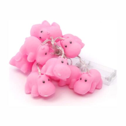 Guirlande LED Platinet PCBART1012, hippopotames : guirlande d'hippopotames roses