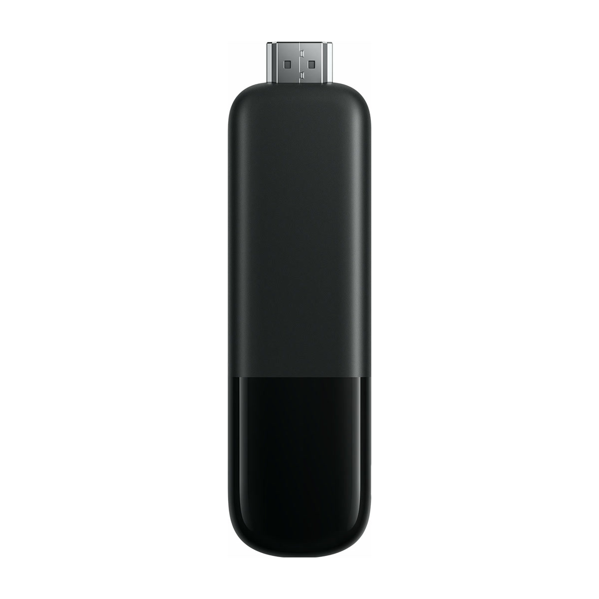 Xiaomi TV Stick 4K 2e génération, Google TV 2 Xiaomi TV Stick 4K 2e génération, Google TV : clé noire vue de face, connecteur HDMI en haut